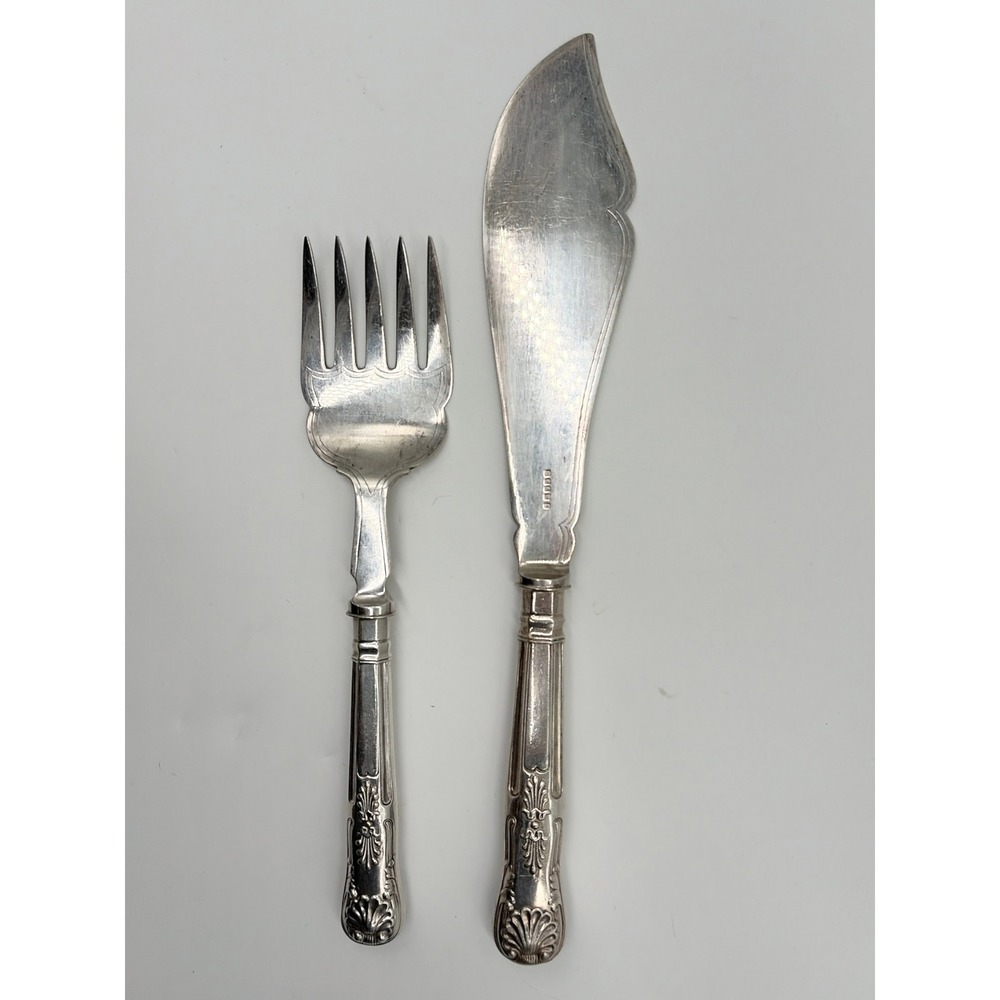 Victorian English Silverplate Fish Serving Set, Sheffield c. 1890‎